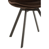 Chaise J-Line Helene Métal/Textile Marron Foncé