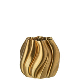Vase J-Line 3D Print Irregular en porcelaine dorée, ambiance décorative