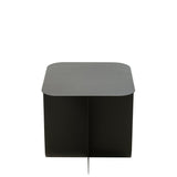 Table d'Appoint J-Line Carrée en Métal Noir avec des accessoires de décoration