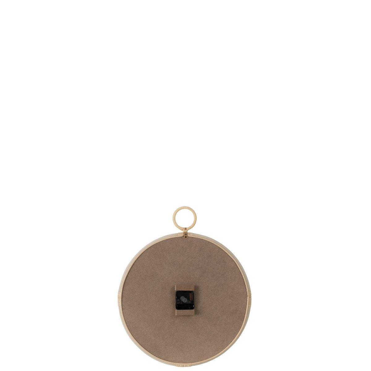 Détail de l'horloge J-Line Klok Kyr, finition en rotin