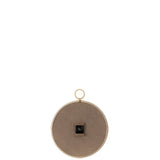 Détail de l'horloge J-Line Klok Kyr, finition en rotin
