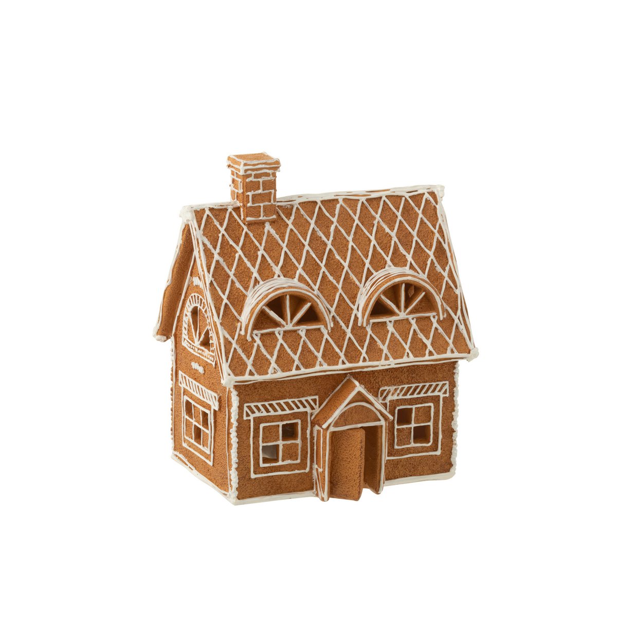 Serre-livres J-Line Gingerbread en polyresine marron avec éclairage LED