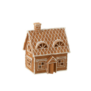 Serre-livres J-Line Gingerbread en polyresine marron avec éclairage LED