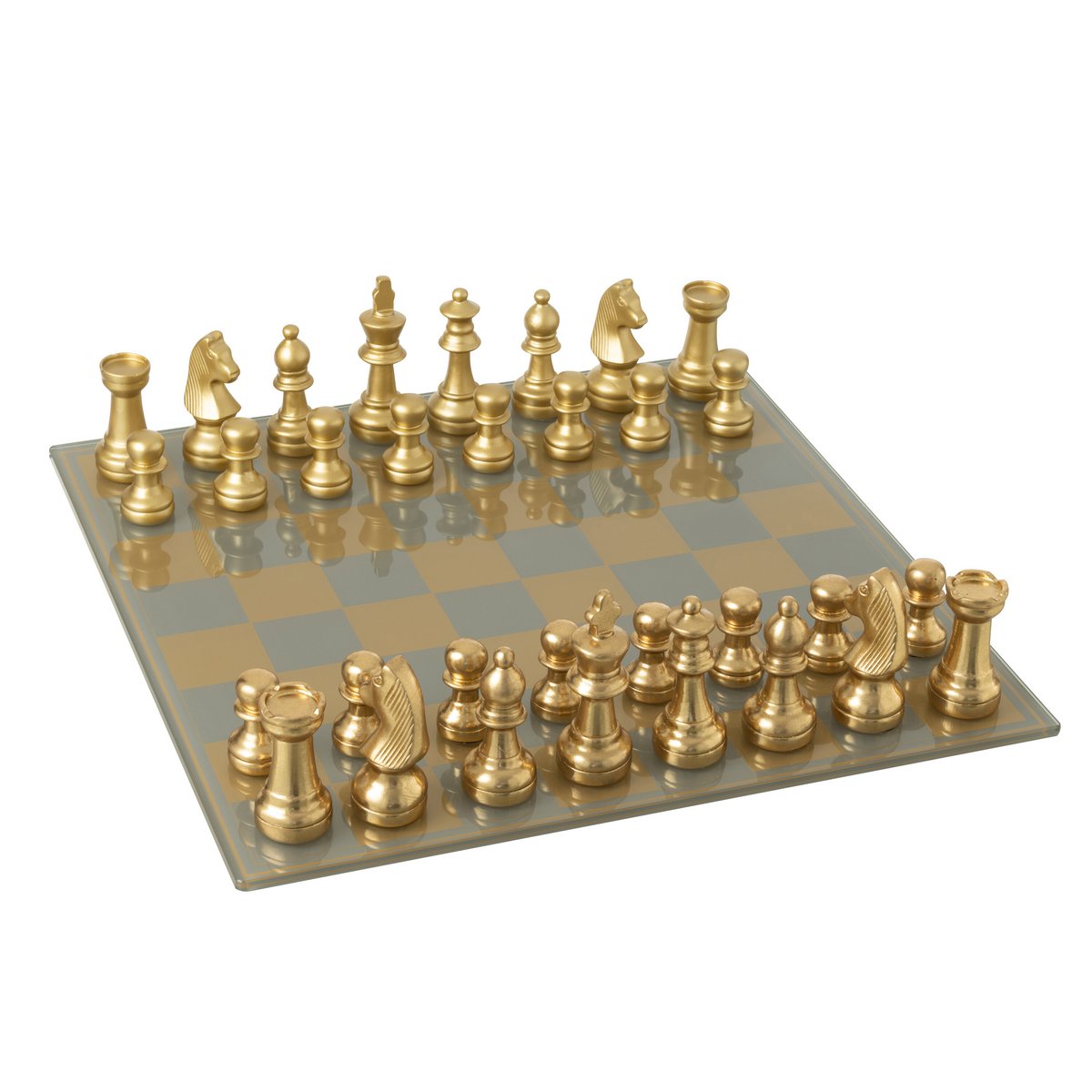 Détail du plateau de jeu d'échecs J-Line, texture polyrésine