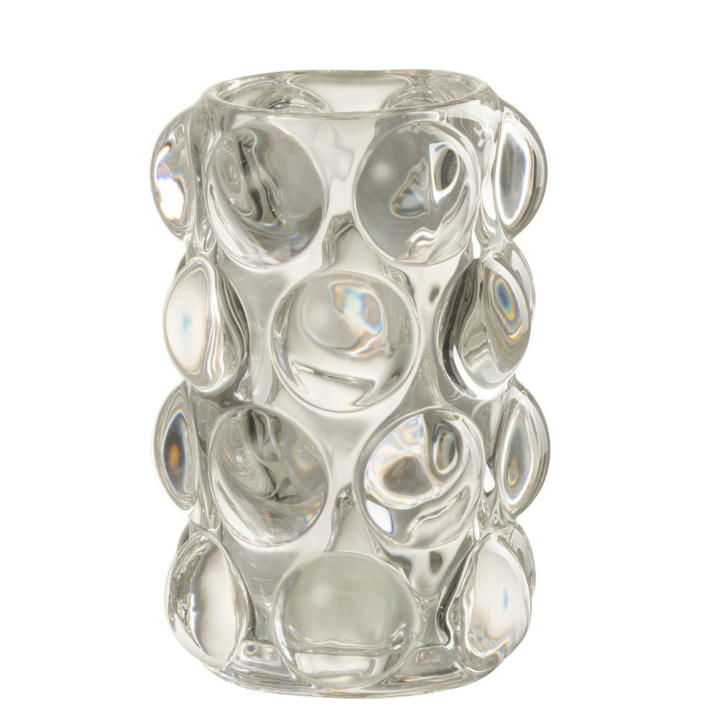 Photophore J-Line Bollie en verre transparent, vue de face