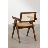 chaise Pierre Jeanneret bois + rotin, haute qualité