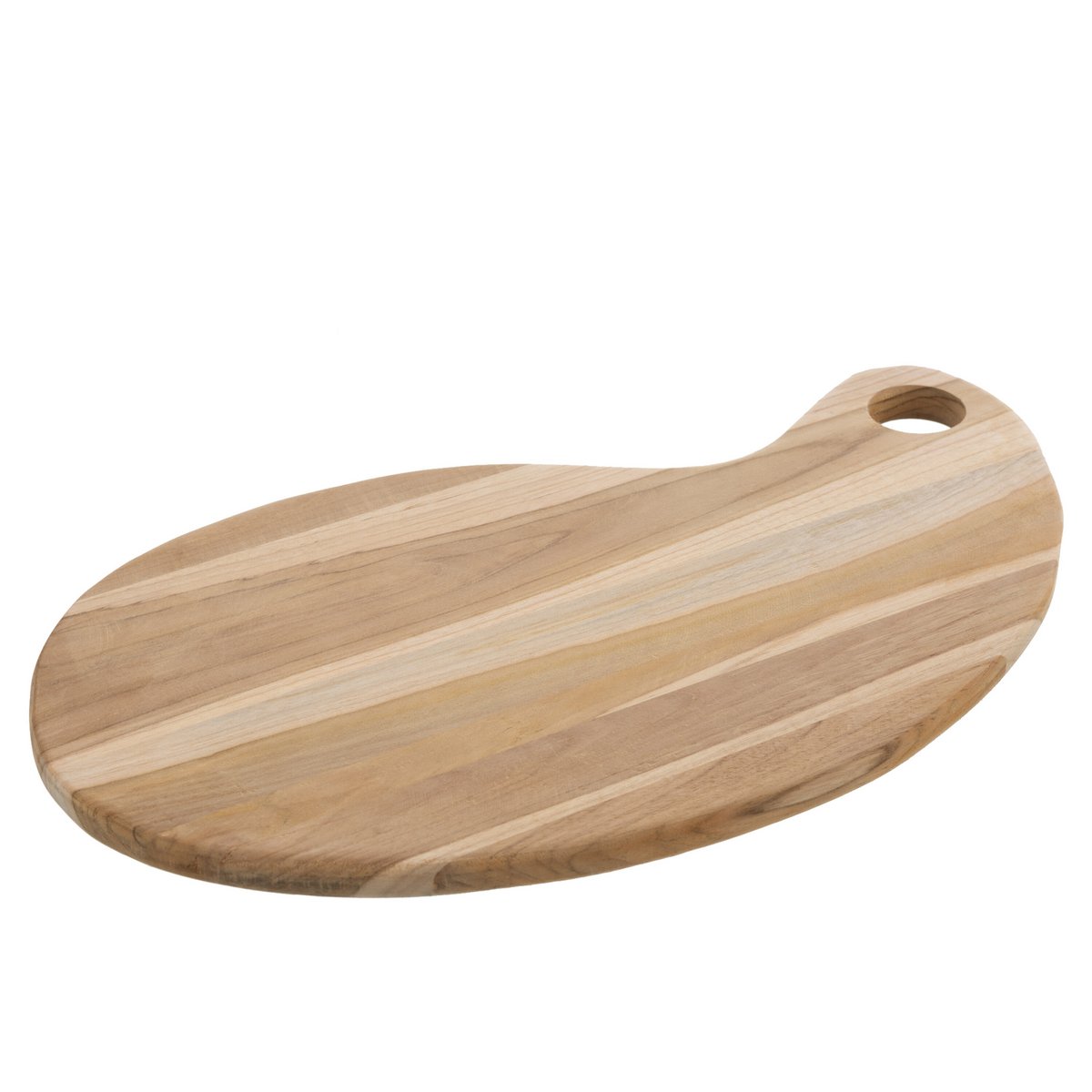 Planche à découper J-Line Terong Teak en bois naturel vue de face