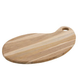 Planche à découper J-Line Terong Teak en bois naturel vue de face