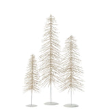 Arbre de Noël J-Line blanc et argenté, détail des paillettes brillantes