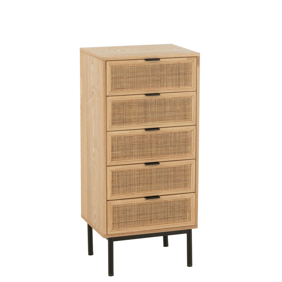Commode J-Line 5 tiroirs sur fond neutre