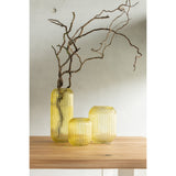 Vase J-Line, détail de la base et de la couleur jaune