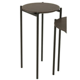 Table d'appoint J-Line Round en bois et métal marron foncé - vue 3