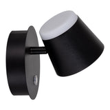 Lumière murale sans fil "Tondo" magnétiquement, env. 12 x 14,5 cm, en métal noir, pour l'intérieur