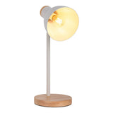 Lampe de bureau "Marie" en métal et en bois, E14, blanc, 36,5 cm de haut