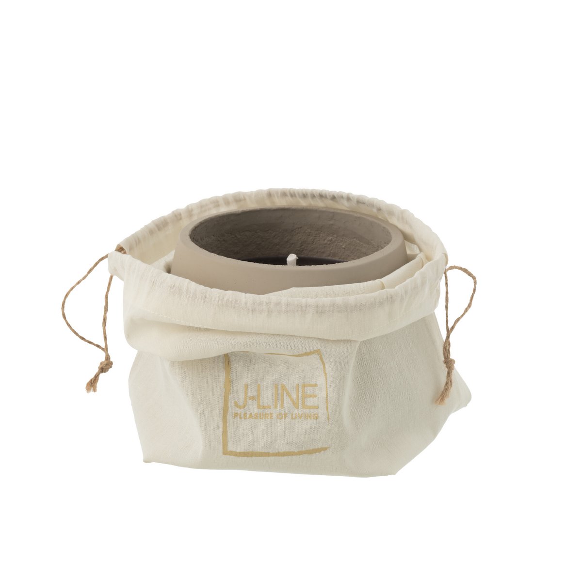 Bougie d'extérieur J-Line Cyra en ciment gris, vue de face
