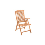 Chaise de jardin en teck vue de face avec dossier réglable
