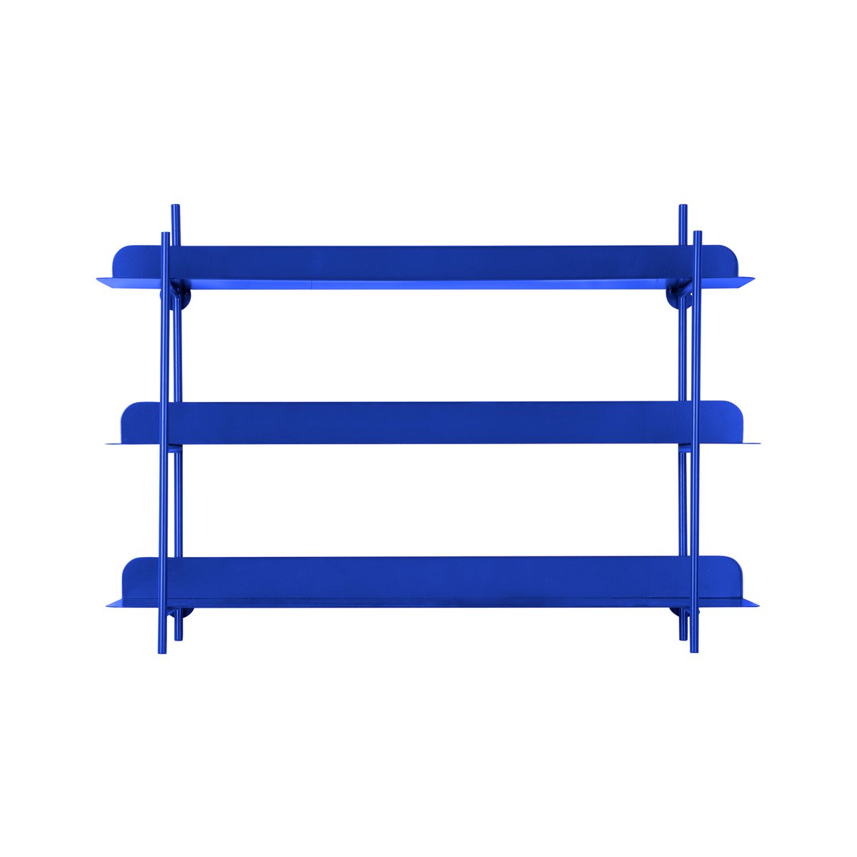 Support mural rétro en fer bleu, design élégant et vintage