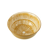 Bol à confiture J-Line en porcelaine blanc/ocre - vue de face