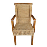 Chaises de salle à manger lot de 2 chaise en rotin avec accoudoirs tabac Perth chaise en osier fauteuil en rotin