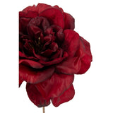 Rosier artificiel J-Line rouge/or, vue de face avec détails des pétales
