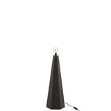 Pied de lampe J-Line Octogonal en bois noir, vue de face
