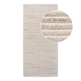 Tapis de couloir ivoire en laine et coton, design scandinave, 80x180 cm