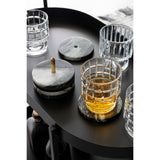 Dessous de verre ronds J-Line effet marbre - pierre - noir/gris - lot de 6