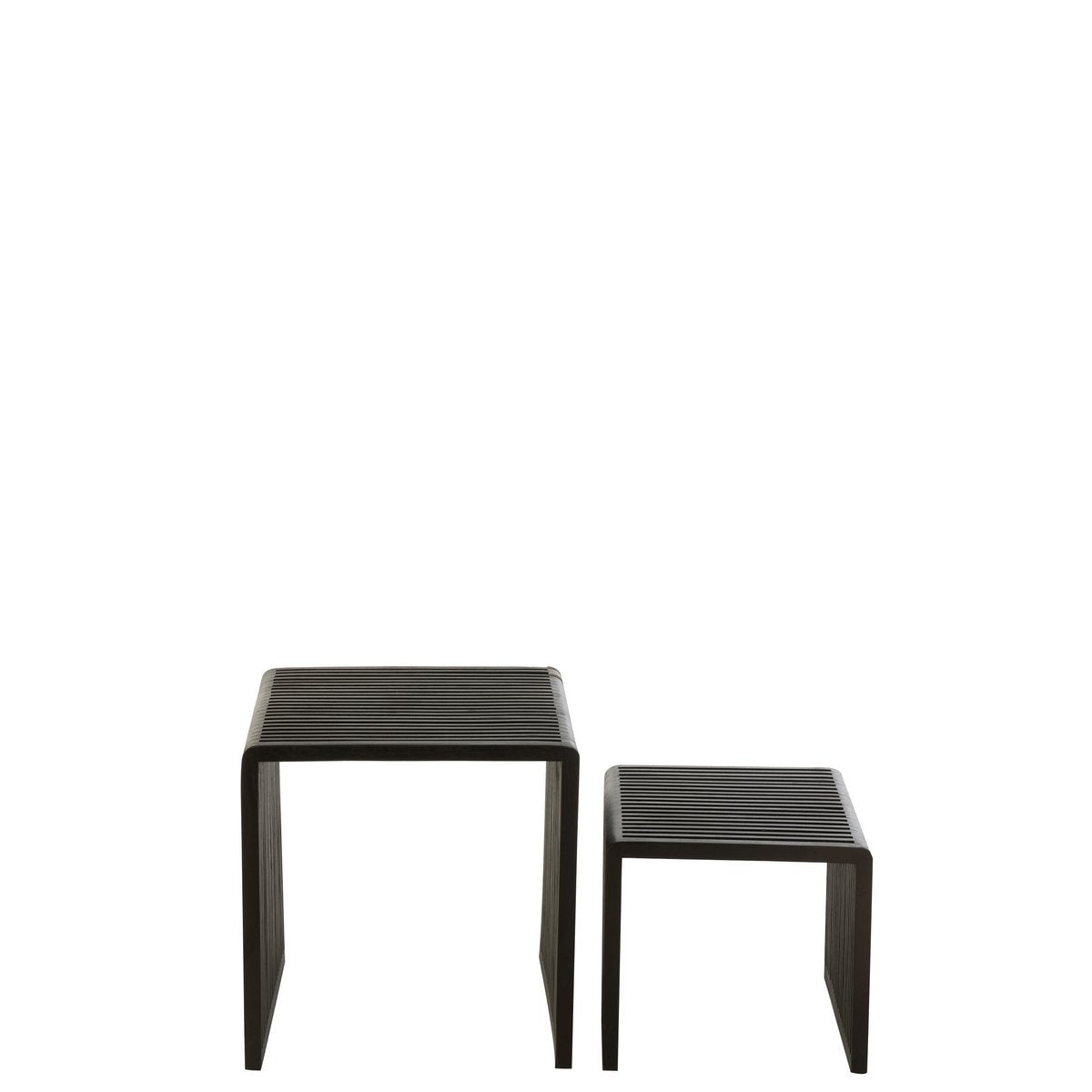 Table d'appoint J-Line Cube en bois noir - vue de face
