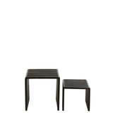Table d'appoint J-Line Cube en bois noir - vue de face