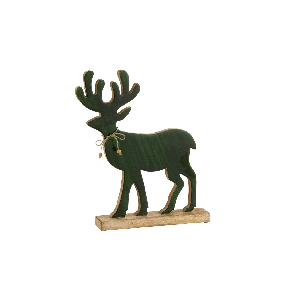 Figurine Renne J-Line en bois vert, vue latérale