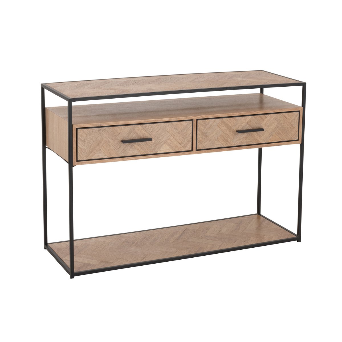 Console J-Line Zigzag en bois et métal vue de face