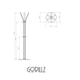 Gorillz Molto - Industriel - Porte-Manteau Sur Pied - 14 Patères - Jaune