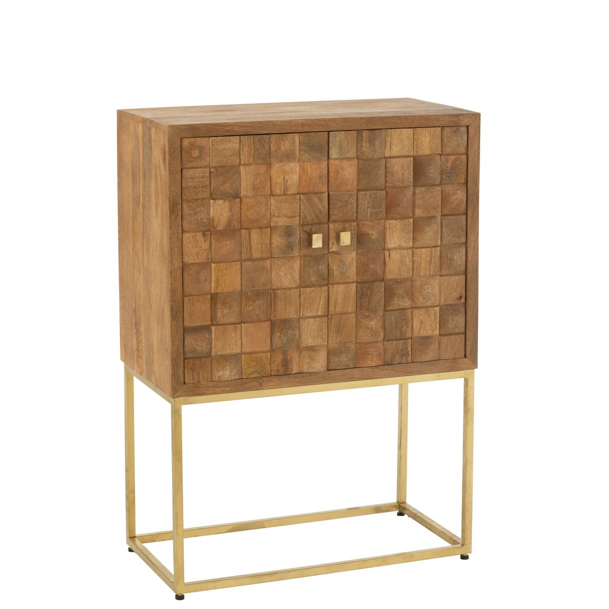Buffet J-Line Nino stylisé avec des objets de décoration