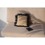 Housse de Coussin Carrée en Raphia - Noir Naturel - 40x40