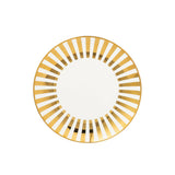 Assiette J-Line Stripe en porcelaine dorée avec motif élégant