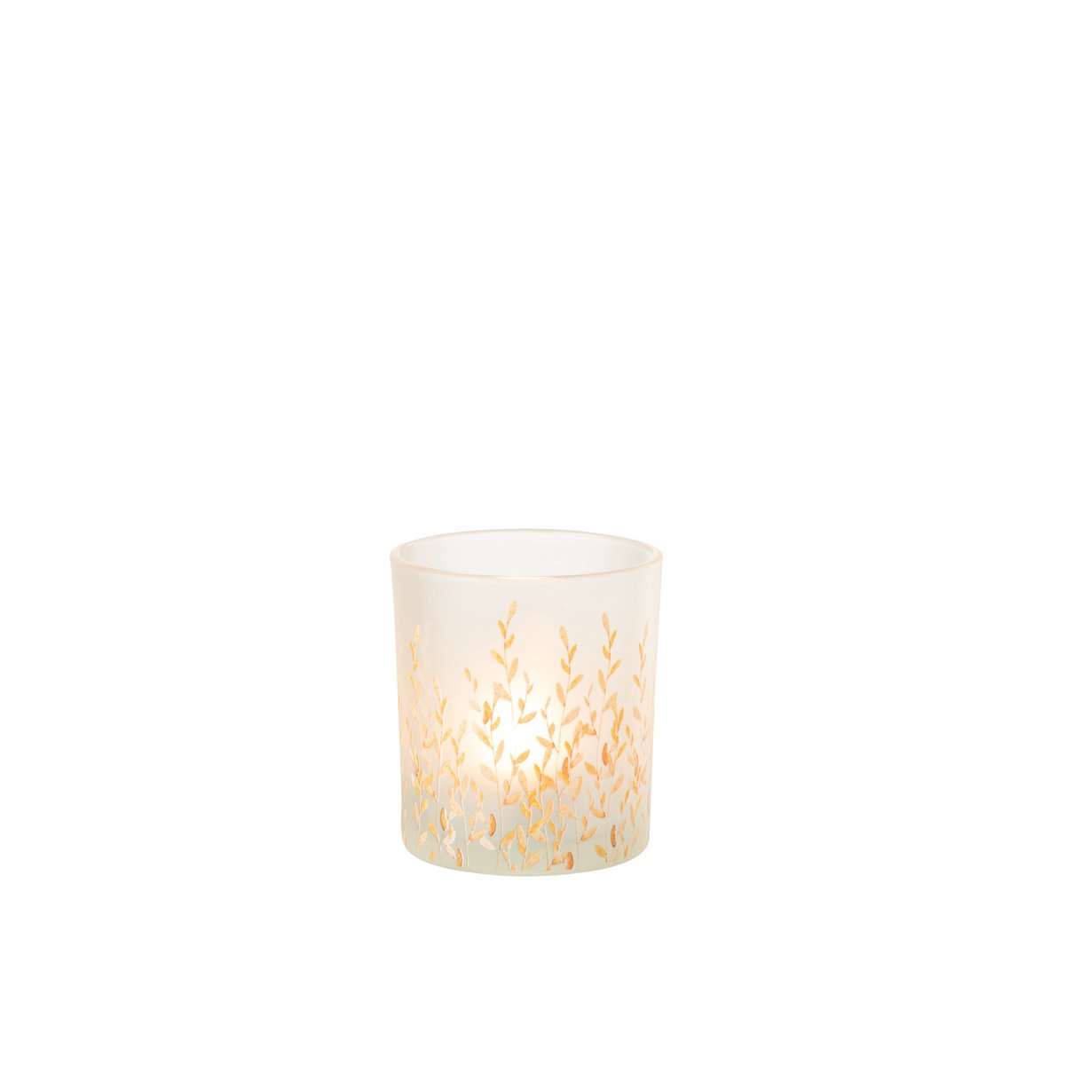 Bougeoir J-Line Sally en verre orange, vue de face