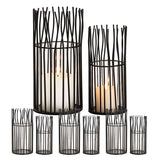 Lanterne set de 8 pièces 2 x 4 bougeoirs VE photophore Loft noir ou argent bougeoir