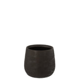 Pot de fleurs J-Line noir avec des fleurs colorées
