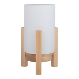 Lampe cordiale "Madita" 25 cm de haut, en blanc / nature, avec LED intégrée, dimmable avec capteur tactile