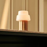 Lampe de table rechargeable Laurent marron clair