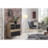 Commode avec tiroirs ouverts, style moderne