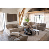 J-Line Canapé Grid Bois de Peuplier/Mousse Beige Foncé