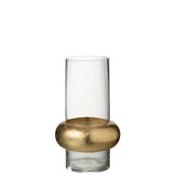 Vase Cylindre Anneau Bas Verre Transparent Petit de J-Line, détail du verre