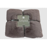 Plaid Cutie taupe en polyester, parfait pour toutes saisons