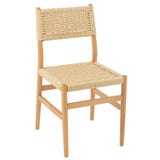 Chaise Lap J-Line en hêtre et corde naturelle, vue de face