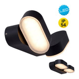 Lampe murale extérieure LED "motus" en métal et plastique en noir, avec LED intégrée