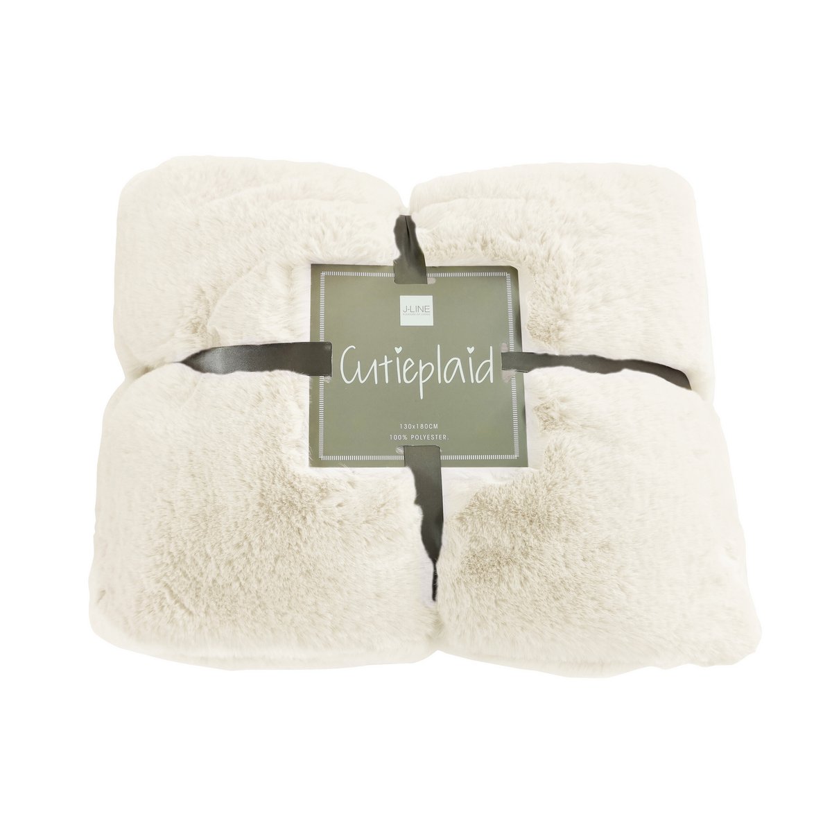 Plaid Cutie en polaire blanc dans un salon moderne