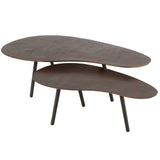 Vue latérale de la table basse J-Line Drop en aluminium