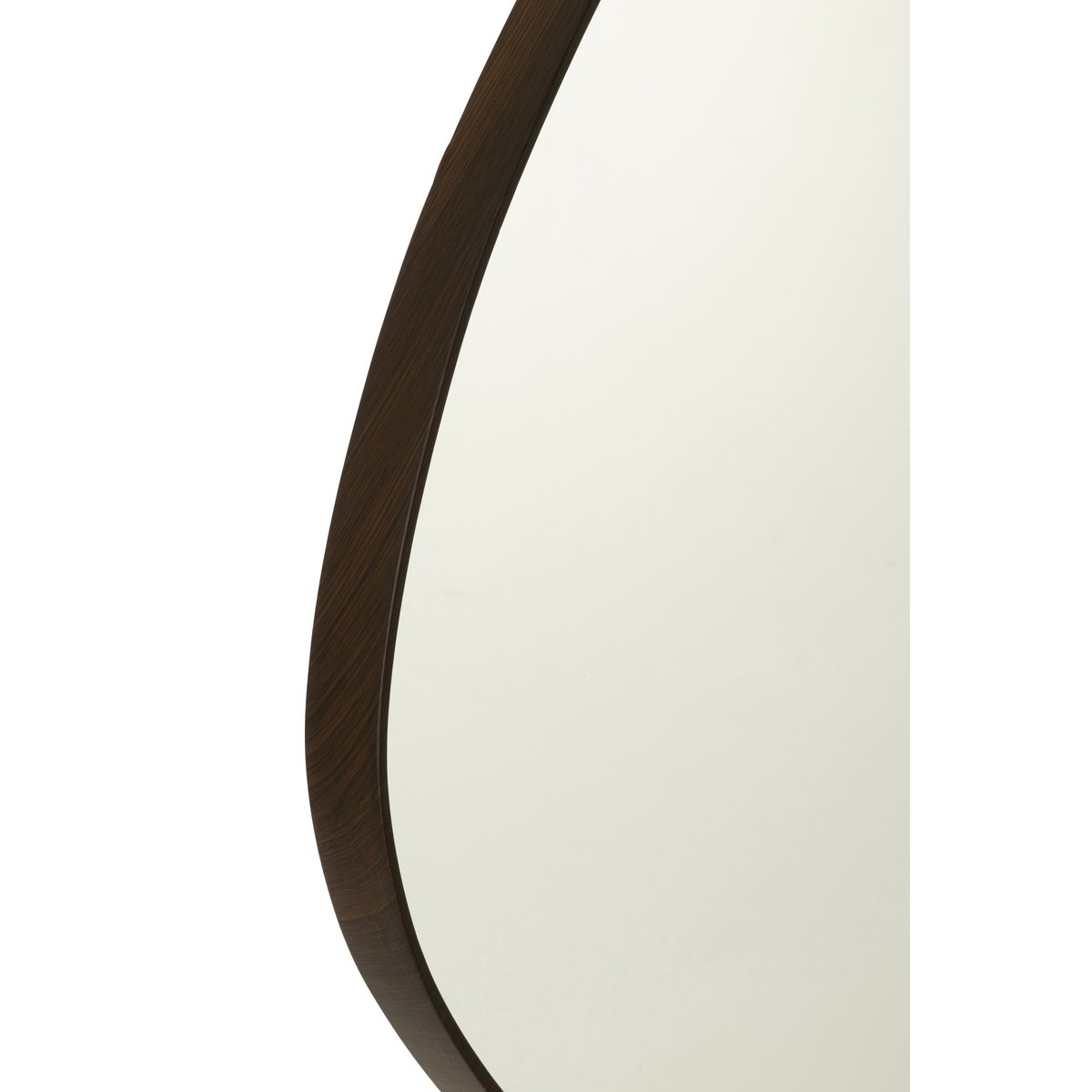 Miroir mural J-Line en verre marron foncé, diamètre 79 cm