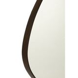 Miroir mural J-Line en verre marron foncé, diamètre 79 cm